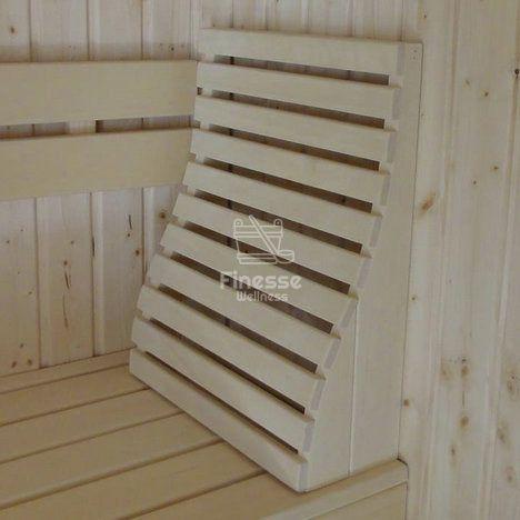 Ergonomische sauna rugsteun van Abachi hout - Finesse Wellness BV