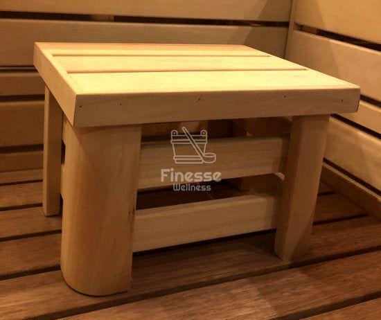 Sauna opstapkruk laag met afgeronde poten - Finesse Wellness BV