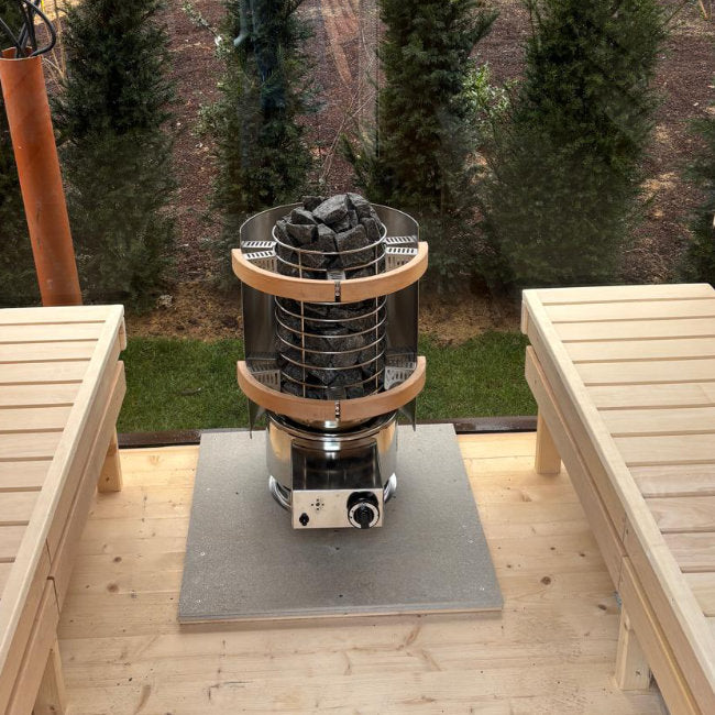 FinSteam Aurora 12-rings: Een Design-Icoon onder de Gasgestookte Saunakachels - Finesse Wellness BV