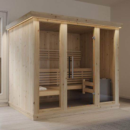 Inuti Binnensauna Large: Ontspanning in uw eigen Finse Sauna-Finesse Wellness BV