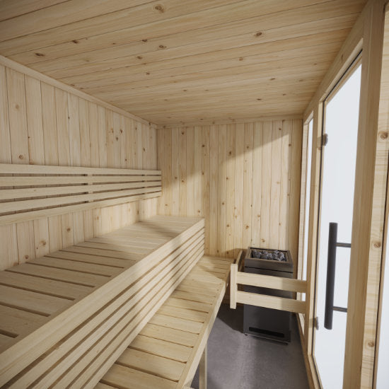 Inuti Binnensauna Large: Ontspanning in uw eigen Finse Sauna-Finesse Wellness BV