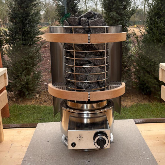 FinSteam Aurora 12-rings: Een Design-Icoon onder de Gasgestookte Saunakachels - Finesse Wellness BV