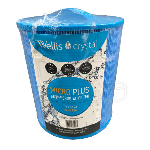 Wellis AKU0136 Spa Filter - 175 × 152 - Wellis Antimicrobial blue (fine Thread)-Finesse Wellness BV